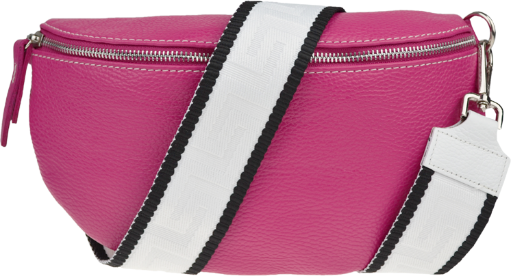 Ružová kožená talianska crossbody kabelka Reni Grande Fuxia s prídavným pruhom VII NovaKabelka.sk