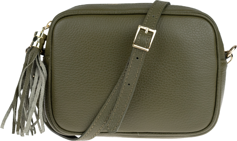 Zelená kožená talianska crossbody kabelka Bala Verde Scura NovaKabelka.sk