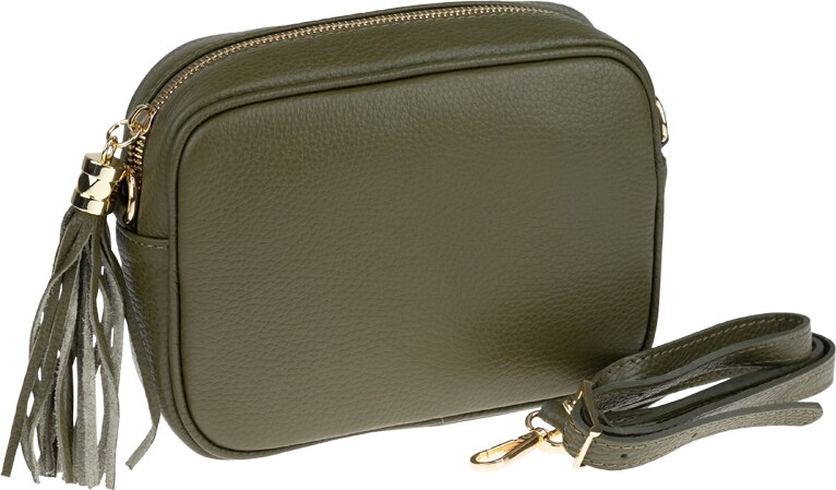Zelená kožená talianska crossbody kabelka Bala Verde Scura NovaKabelka.sk