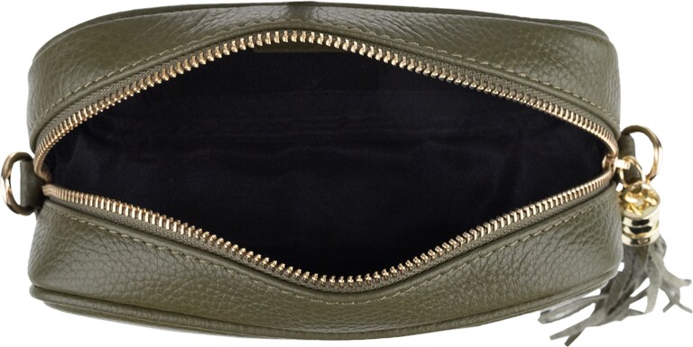 Zelená kožená talianska crossbody kabelka Bala Verde Scura NovaKabelka.sk