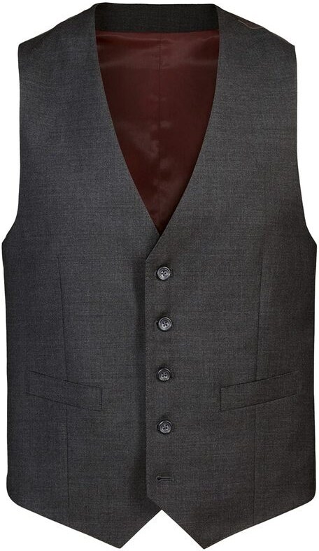 Charles Tyrwhitt Natural Stretch Twill Vest — Charcoal