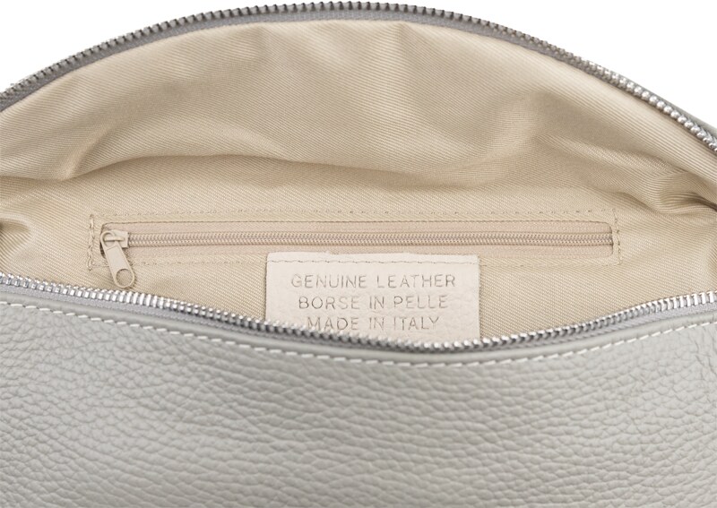 Sivá kožená talianska crossbody kabelka Reni Grande Grigia Nuvole s prídavným pruhom III NovaKabelka.sk