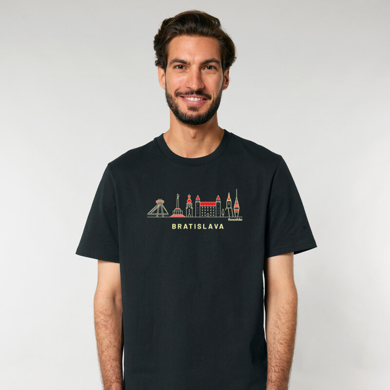 Fusakle Tričko Bratislava ikony čierne