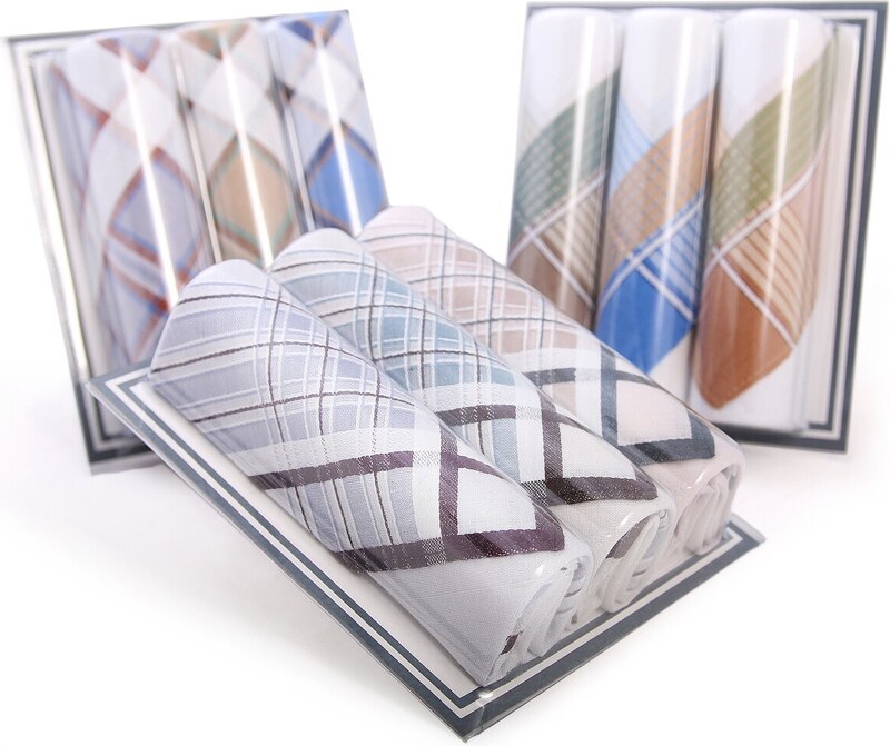 Etex Pánske vreckovky M14 svetlé darčeková krabička (3 ks)