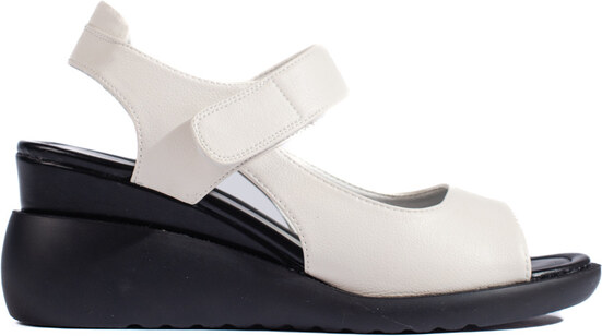 Comfortable white wedge sandals by Sergio Leone