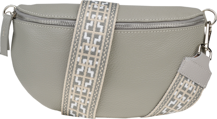 Sivá kožená talianska crossbody kabelka Reni Grande Grigia Nuvole s prídavným pruhom III NovaKabelka.sk