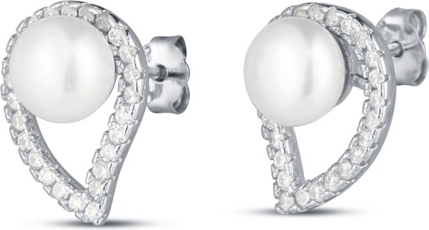 Olivie Strieborné náušnice PERLA 8437