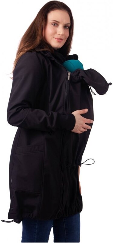 Jožánek Softshellová bunda na nosenie detí Andrea + TEHOTENSKÁ VSADKA, čierna