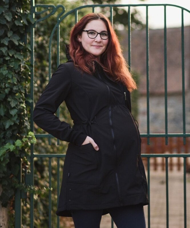 Jožánek Softshellová bunda na nosenie detí Andrea + TEHOTENSKÁ VSADKA, čierna