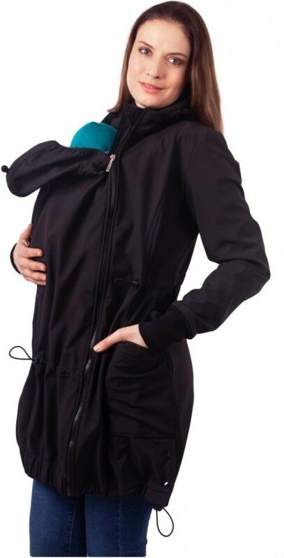 Jožánek Softshellová bunda na nosenie detí Andrea + TEHOTENSKÁ VSADKA, čierna