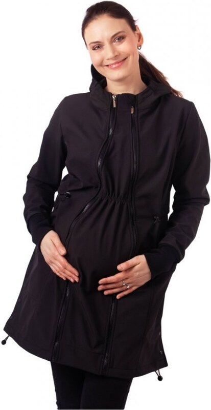 Jožánek Softshellová bunda na nosenie detí Andrea + TEHOTENSKÁ VSADKA, čierna