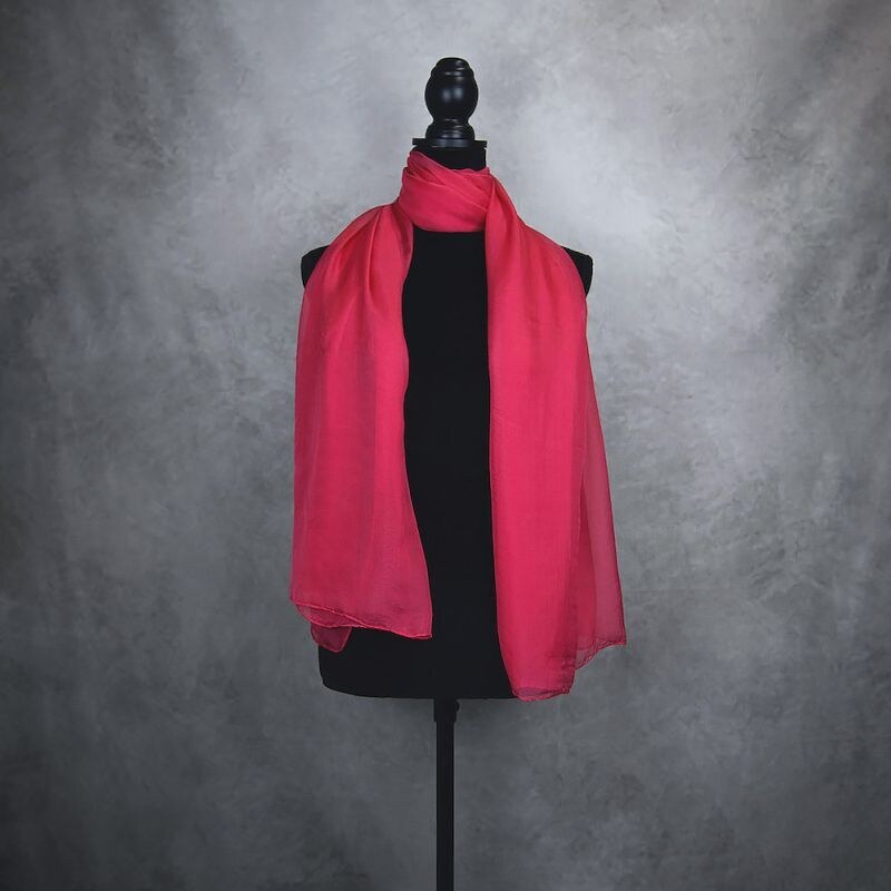 Vega Luxusný hodvábny šál ČERVENÝ 180 x 110cm, Ručná výroba na Slovensku