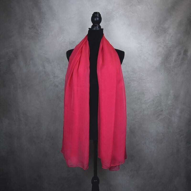 Vega Luxusný hodvábny šál ČERVENÝ 180 x 110cm, Ručná výroba na Slovensku