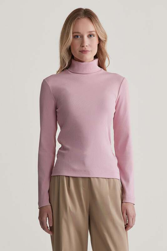 ROLÁK GANT SLIM RIB TURTLENECK DUSTY PINK