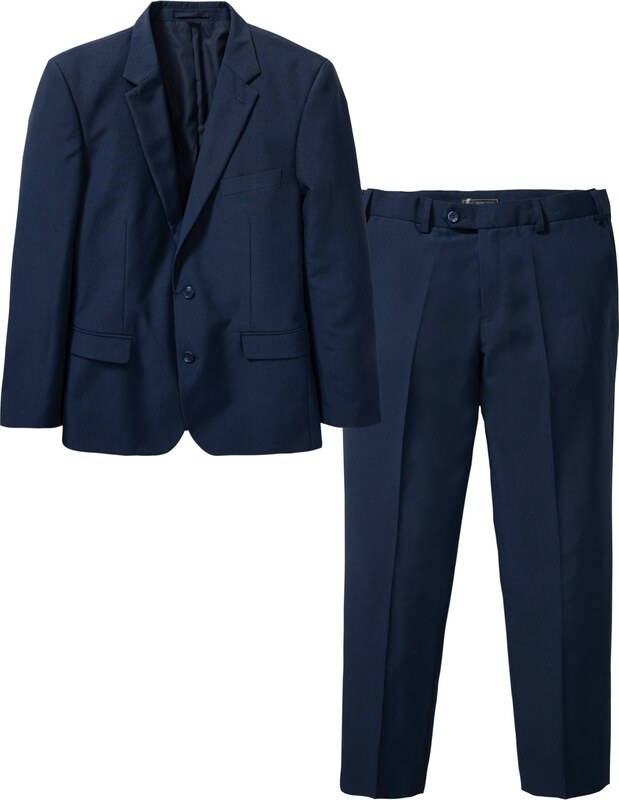 bonprix Oblek (2-dielny) Slim Fit, farba modrá