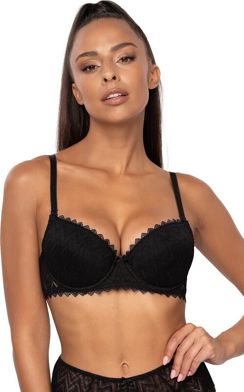 MAT LINGERIE Čierna čipková push up podprsenka Mat Elif M-3802/11 Elif M-3802/11 Elif