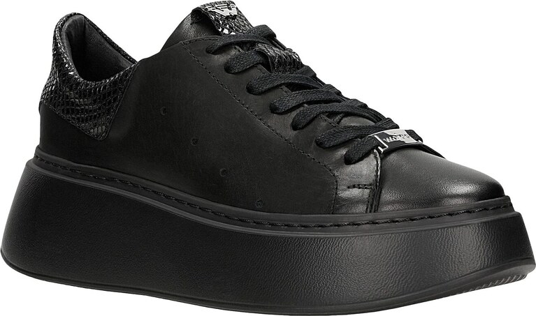 Wojas Čierne Tenisky Na Ľahkej Vysokej Podrážke