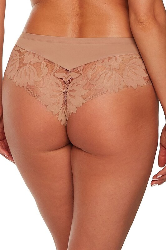 Kávovo hnedé brazílky z čipky Gaia Nike GFB 1135 Nike S-2XL