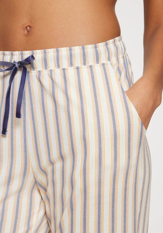 VIVANCE Pyžamové nohavice 'Dreams' béžová / námornícka modrá / oranžová / šedobiela