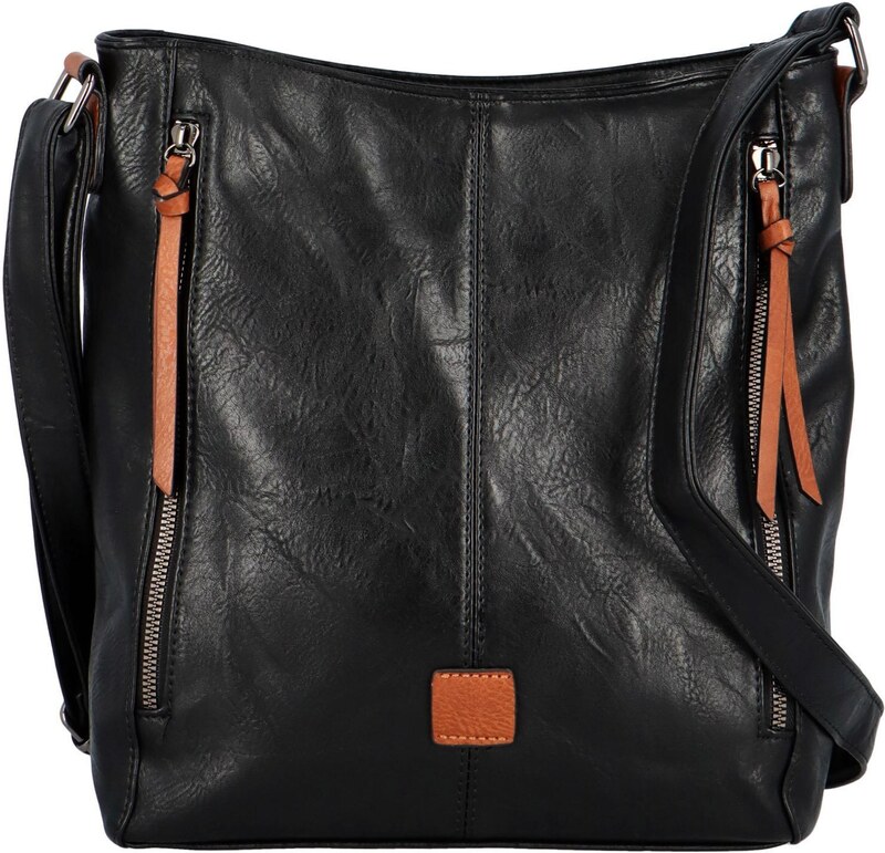 Urban Style Štýlová dámska koženková crossbody kabelka Barcia, čierno/hnedá