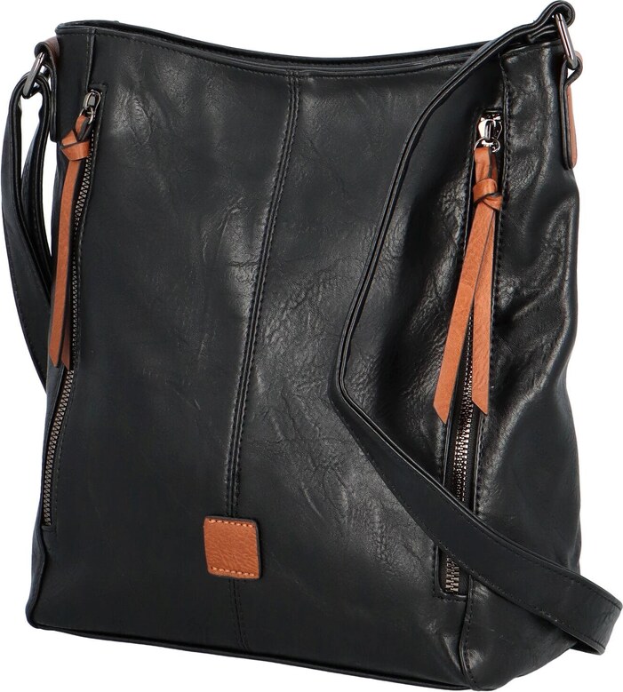 Urban Style Štýlová dámska koženková crossbody kabelka Barcia, čierno/hnedá