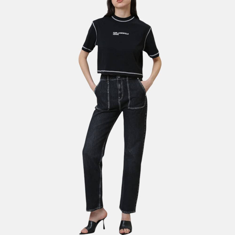 Dámské černé rovné džíny Karl Lagerfeld 56010