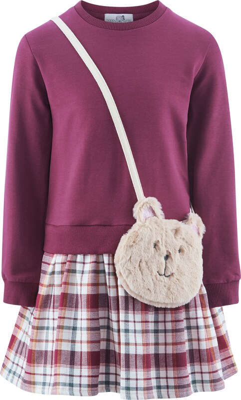 happy girls Šaty svetlobéžová / marhuľová / červeno-fialová / biela