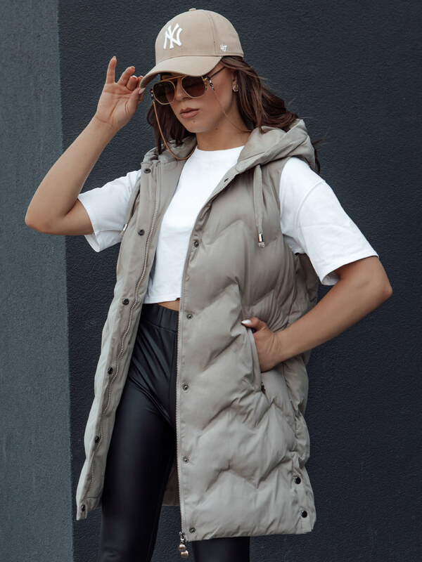 Dámska prešívaná vesta TAMIRA béžová Dstreet TY4528