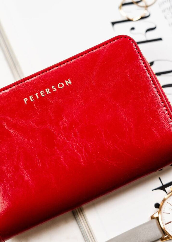 Červená dámska kožená peňaženka Peterson Y702 PTN PL-418