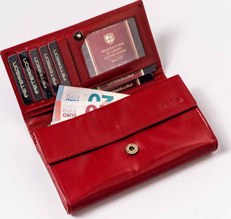 Peterson Klasická červená dámska peňaženka Y126 PTN 438 2-3-1-5989 R