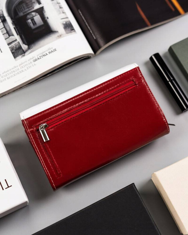 Peterson Bielo-červeno-tmavomodrá trojfarebná peňaženka Y152 [DH] PTN RD-22-GCL-Y