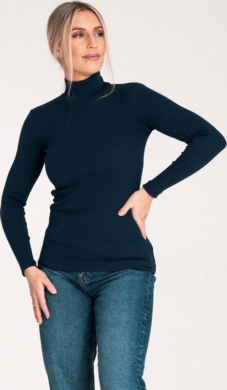 FIGL Dámsky tmavomodrý bavlnený rolák M1058 Navy