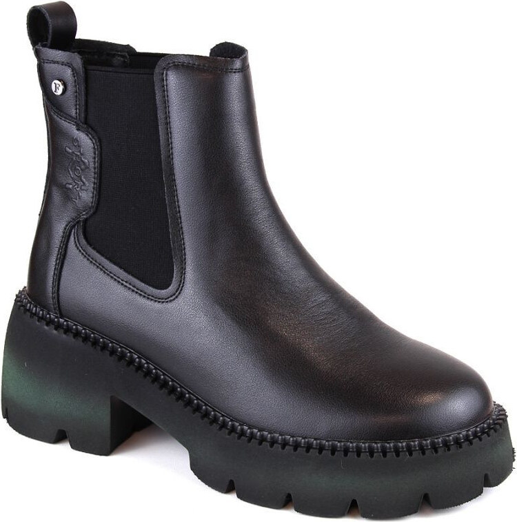 Dámske zateplené kožené členkové topánky PAW484 Black - Filippo