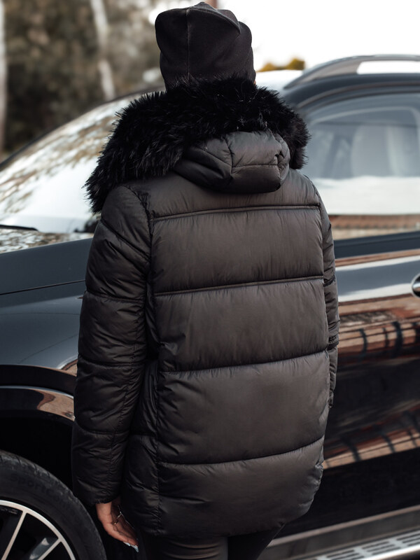 BASIC Čierna dámska zimná prešívaná bunda s kapucňou NORDKOLL TY4711