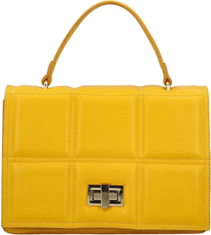 Delami Vera Pelle Módna dámska kožená kabelka do ruky Siera, žltá