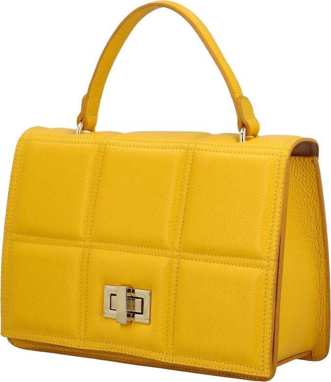 Delami Vera Pelle Módna dámska kožená kabelka do ruky Siera, žltá
