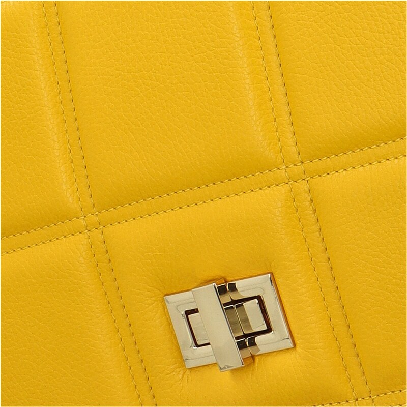 Delami Vera Pelle Módna dámska kožená kabelka do ruky Siera, žltá