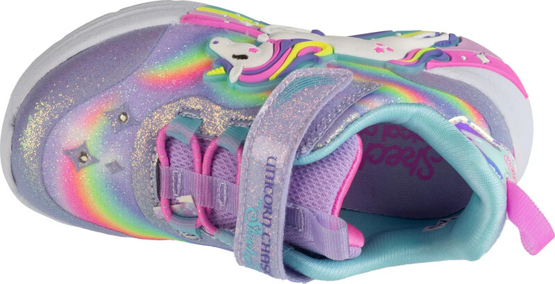 Svetlofialové dievčenské svietiace tenisky Skechers Unicorn Chaser 302298N-LVMT