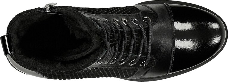 Wojas Čierne Dámske Tretiky Na Podpätku Z Zateplením Z Pleteniny S Kožušinkou