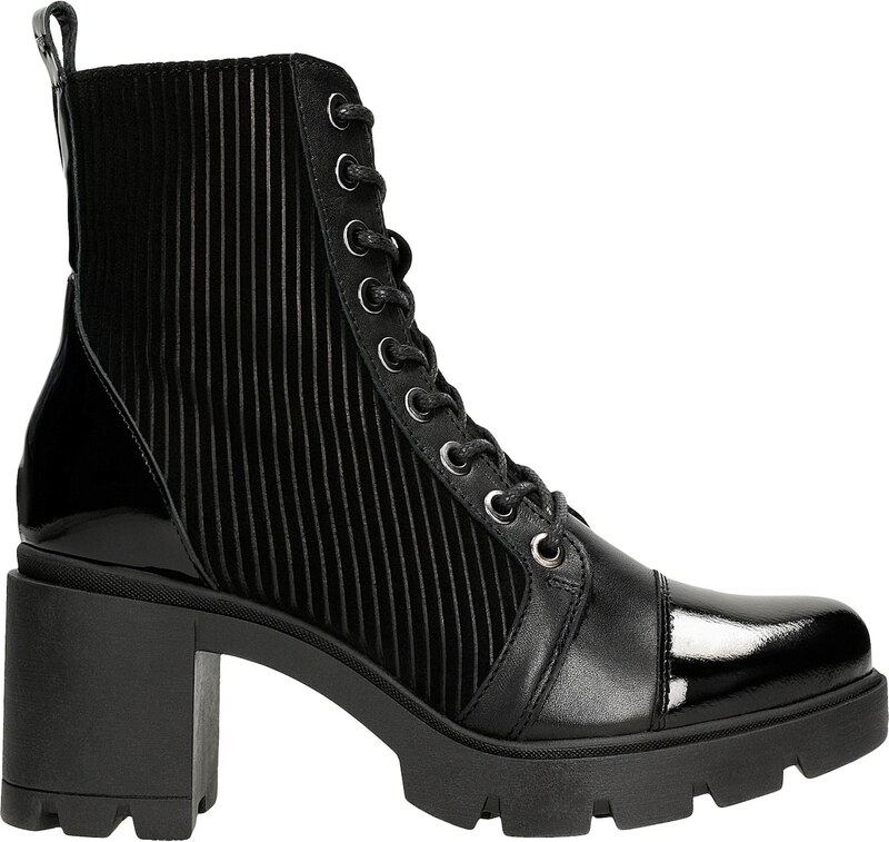 Wojas Čierne Dámske Tretiky Na Podpätku Z Zateplením Z Pleteniny S Kožušinkou