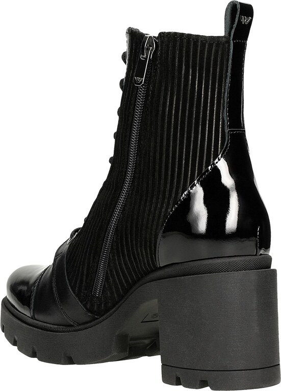 Wojas Čierne Dámske Tretiky Na Podpätku Z Zateplením Z Pleteniny S Kožušinkou