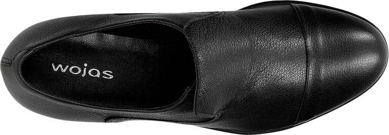 Wojas Dámske Čierne Mokasíny Z Hladkej Kože