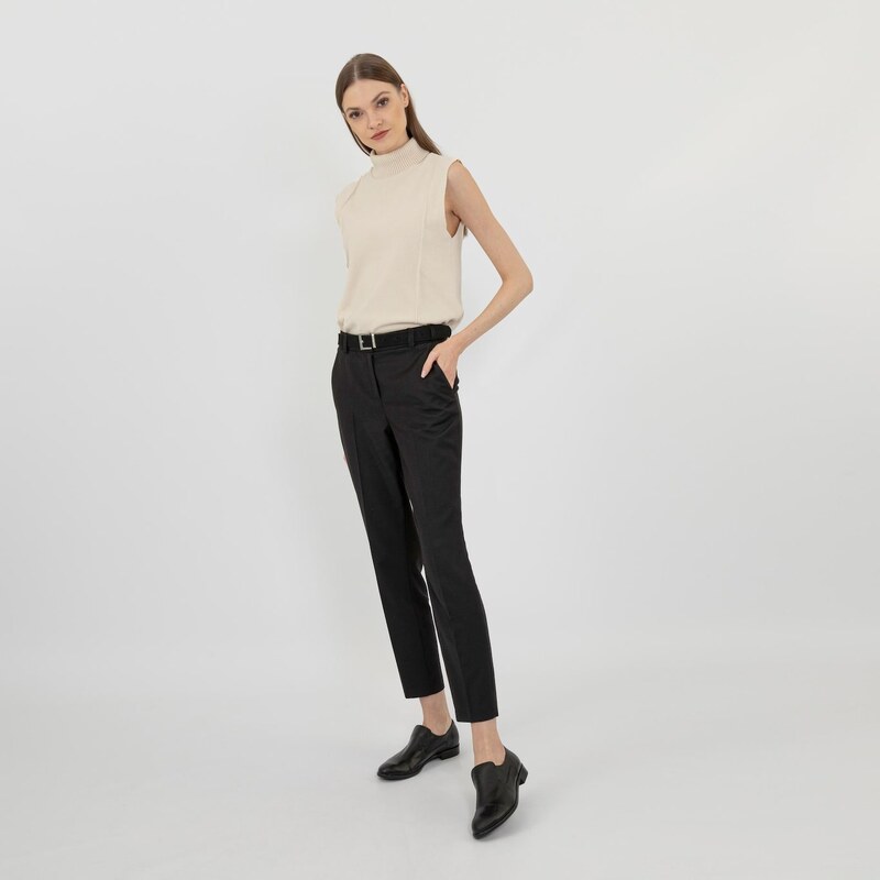 Wojas Dámske Čierne Mokasíny Z Hladkej Kože