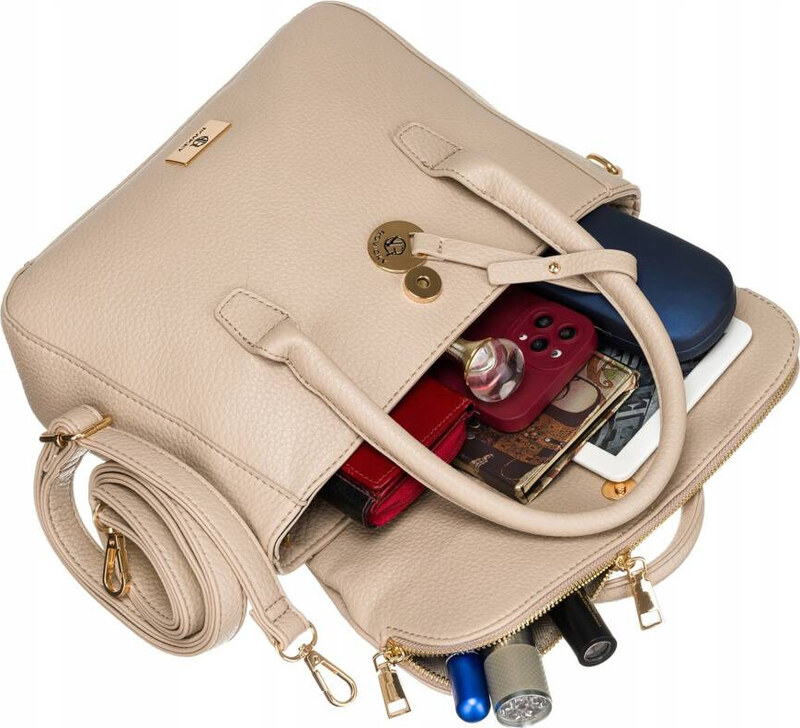 Rovicky Béžová crossbody taška so zlatými detailmi R-TOR-ALE-8