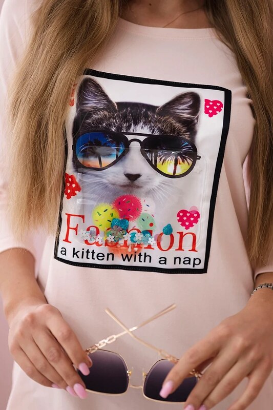 Šaty 66815 s 3D grafikou Cat