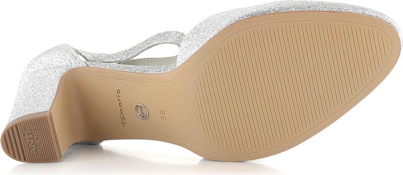 Tamaris lodičky s členkovým pásikom Silver Glam 1-24432-41