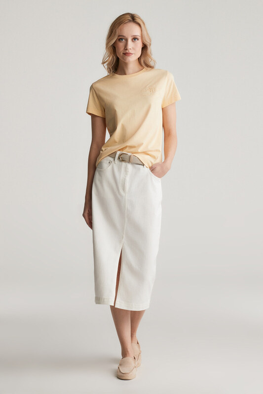 TRIČKO GANT REG TONAL SHIELD SS T-SHIRT DUSTY LIGHT YELLOW