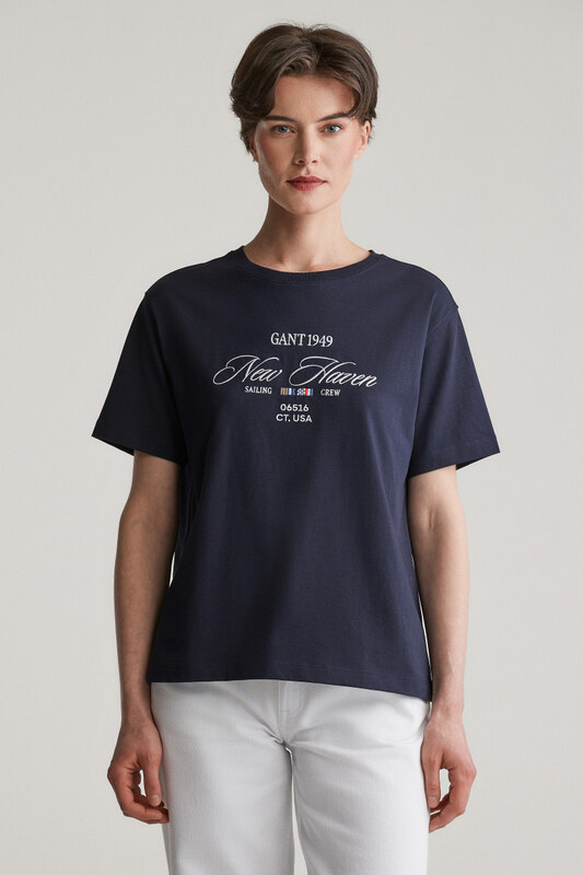 TRIČKO GANT GRAPHIC SS T-SHIRT EVENING BLUE