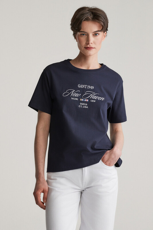 TRIČKO GANT GRAPHIC SS T-SHIRT EVENING BLUE