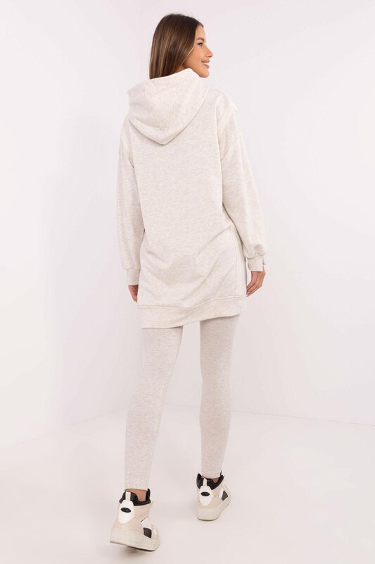 MladaModa Tepláková súprava s mikinou s rozparkami model 85805 svetlá béžová